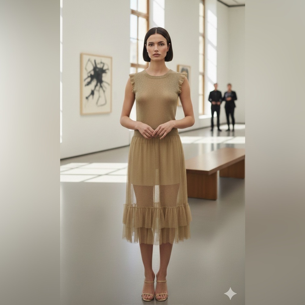 Red Valentino gold dress size XS